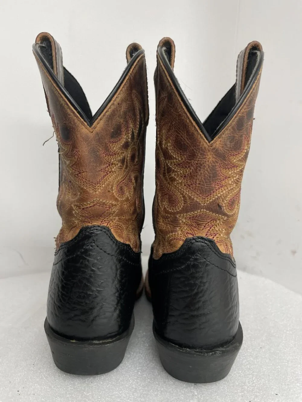 Dan Post Little River Brown Cowboy Boots Western Square Toe Kids Boys Size 1.5